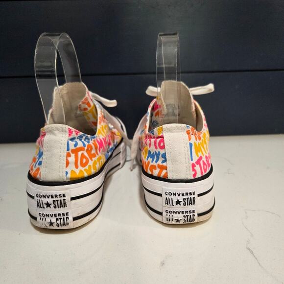 Chuck Taylor All Star Lift Platform My Story Canvas Sneakers Woman's Size 6 - Picture 4 of 14